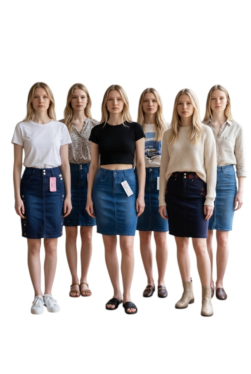 Jupe Crayon en Denim Stretch Premium – Silhouette Sculptante
