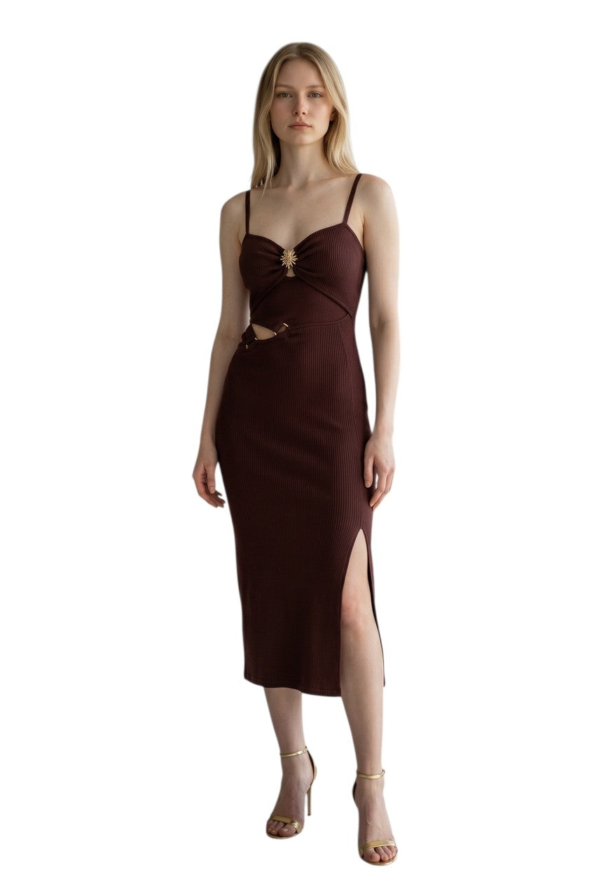 Robe Fourreau Élisabeth avec Détails Bijoux Dorés