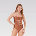 Maillot de Bain Une Pièce Bustier Chic – Collection Éclat de Bronze