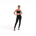 Pantalon Legging Galbant Diana avec Fentes – Noir Satin