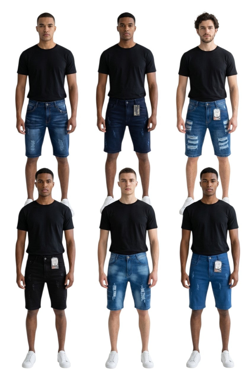 Short Bermuda Denim Royal Distressed – Collection Homme